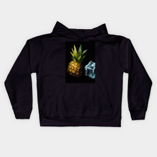 Pineapple and ice cubes Kids Hoodie